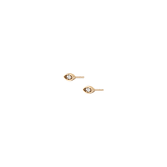 Aurate Lab Grown White Sapphire Evil Eye Stud Earrings