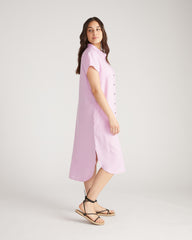 Dune Linen Blend Shirtdress - Lilac