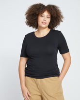 Cloud Rib Short Sleeve Crew Neck Tee - Black