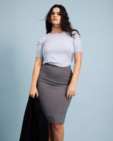 Danube Ponte Skirt - Herringbone Tweed
