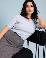 Danube Ponte Skirt - Herringbone Tweed