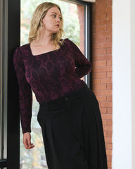 Agatha Liquid Jersey Top - Gamay Serpent Print