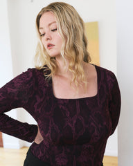 Agatha Liquid Jersey Top - Gamay Serpent Print