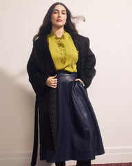 Endora Stretch Cupro Blouse - Twist of Lime