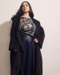 Asha Double Face Wool Blend Coat - Espresso