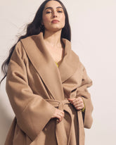 Asha Double Face Wool Blend Coat - Biscotti