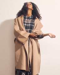 Asha Double Face Wool Blend Coat - Biscotti