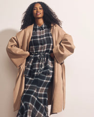 Asha Double Face Wool Blend Coat - Biscotti