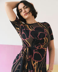 Delilah Liquid Jersey Dress - Poppy Field Print