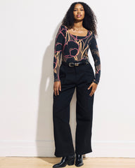 Agatha Liquid Jersey Top - Poppy Field Print