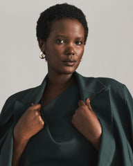 Bianca Double Breasted Ponte Blazer - Green Gemstone