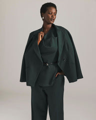 Bianca Double Breasted Ponte Blazer - Green Gemstone