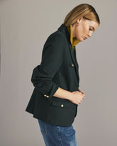 4 Pocket Ponte Blazer - Green Gemstone with Gold Buttons