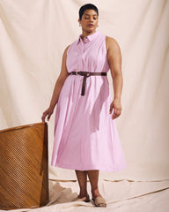 Adelaide Linen Blend Shirtdress - Lilac