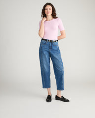 Cloud Rib Short Sleeve Crew Neck Tee - Pink Dreams