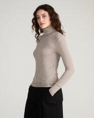 Cloud Rib Turtleneck - Almond Dust