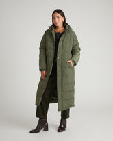 Everest Long Hooded Puffer 2 - Hiking Green