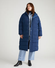 Everest Long Hooded Puffer 2 - Pageant Blue
