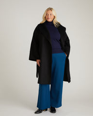 Asha Double Face Wool Blend Coat - Black