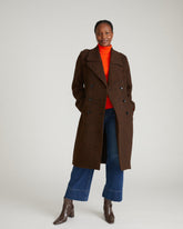 Callaghan Wool Blend Coat - Black/Brown Herringbone