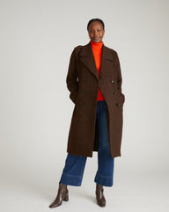 Callaghan Wool Blend Coat - Black/Brown Herringbone