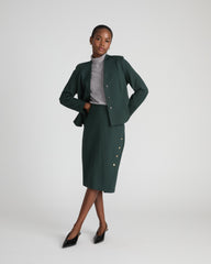 Anya Ponte Skirt - Green Gemstone with Gold Buttons