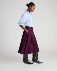 Aleya Pleated Ponte Skirt - Gamay