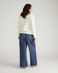 Bruno Sweater - Cream/Blue Grey Microstripe