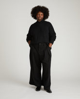 Arly Wrap Neck Sweater - Black