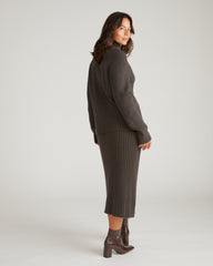 Arly Wrap Neck Sweater - Graphite