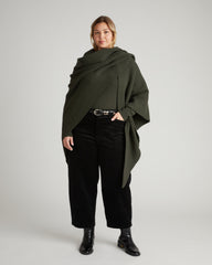 Better-Than-Wool Knitted Wrap - Deep Hiking Green