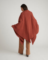 Better-Than-Wool Knitted Wrap - Cognac