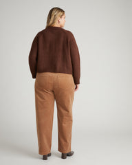 Beverly Brushed Wool Blend Cardigan - Coffee
