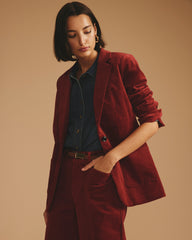Davis Corduroy Blazer - Autumnal Red