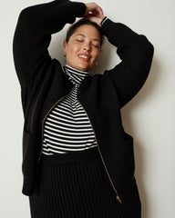 Better-Than-Wool Zip Cardigan - Black