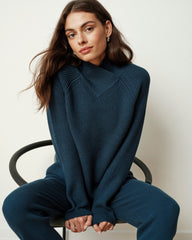 Arly Wrap Neck Sweater - Deep Teal