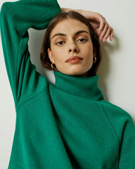 Better-Than-Wool Oversize Turtleneck Sweater - Green Tourmaline