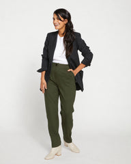 Audrey Relaxed Uniform Ponte Workpant - Kombu Green