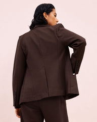 Bianca Double Breasted Ponte Blazer - Espresso