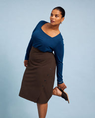 Anya Ponte Skirt - Espresso