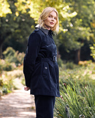 Cortland Stretch Corduroy Trench Coat - Navy at Night