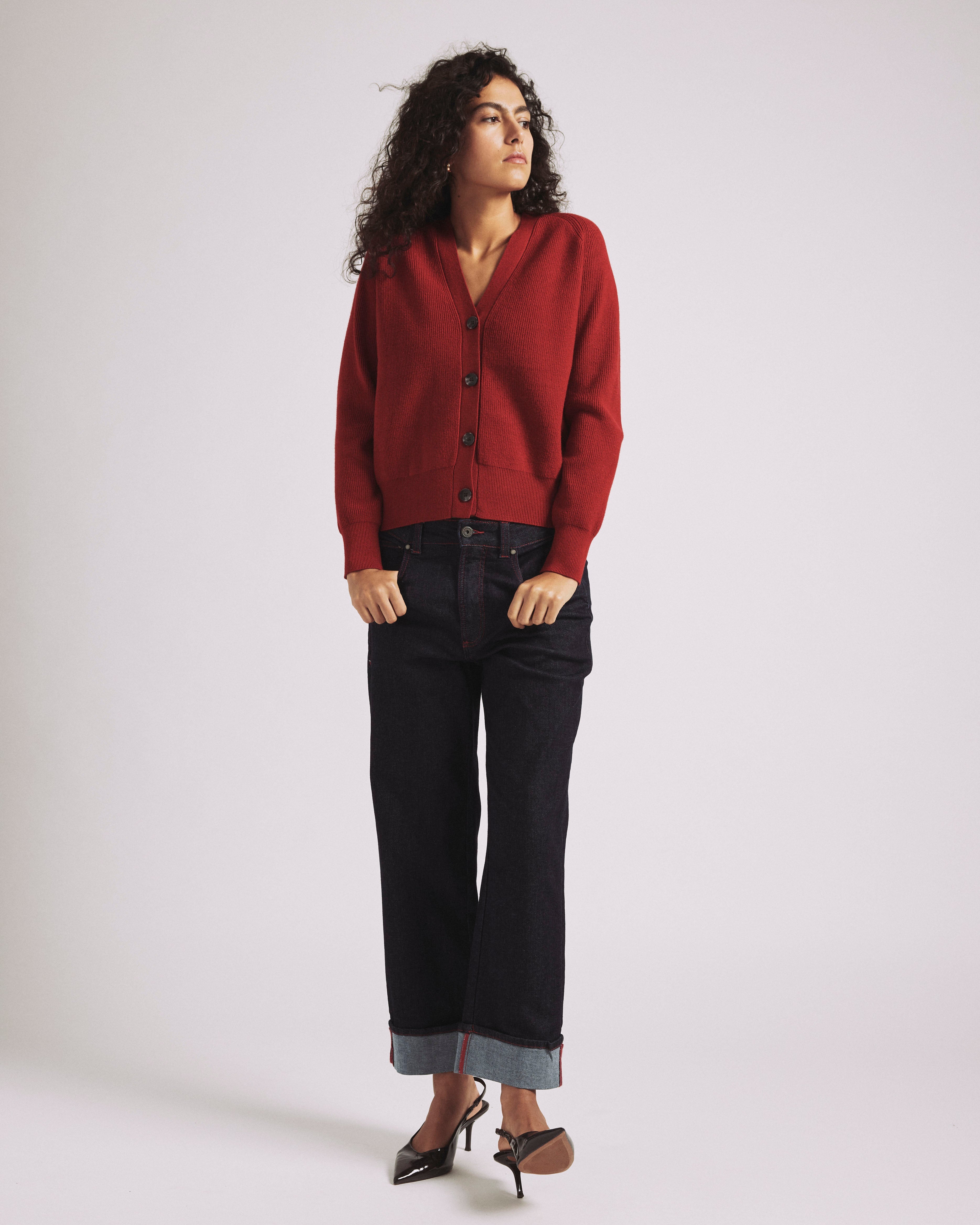 Better-Than-Wool Cardigan - Autumnal Red
