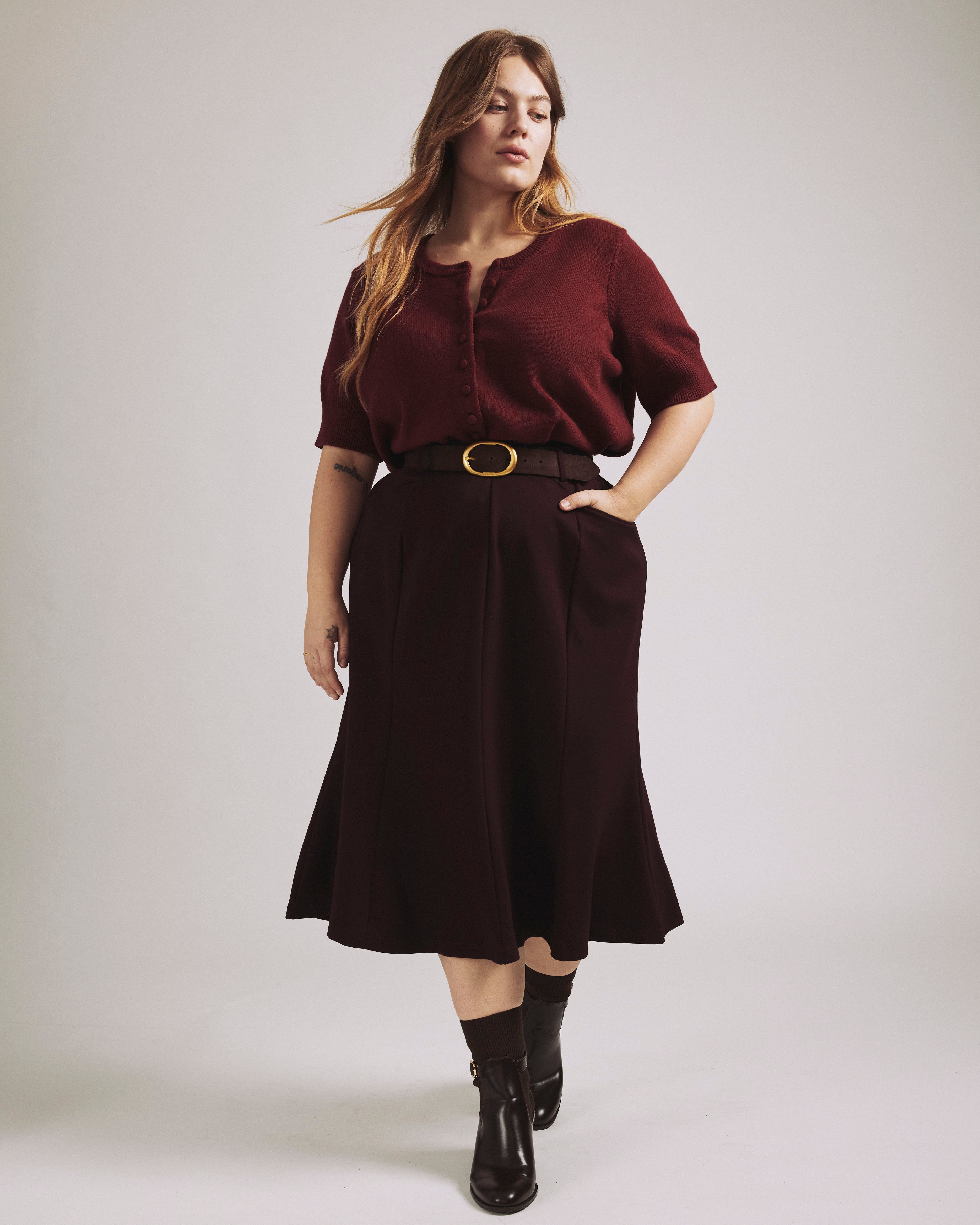 Carla Ponte Skirt - Black Cherry