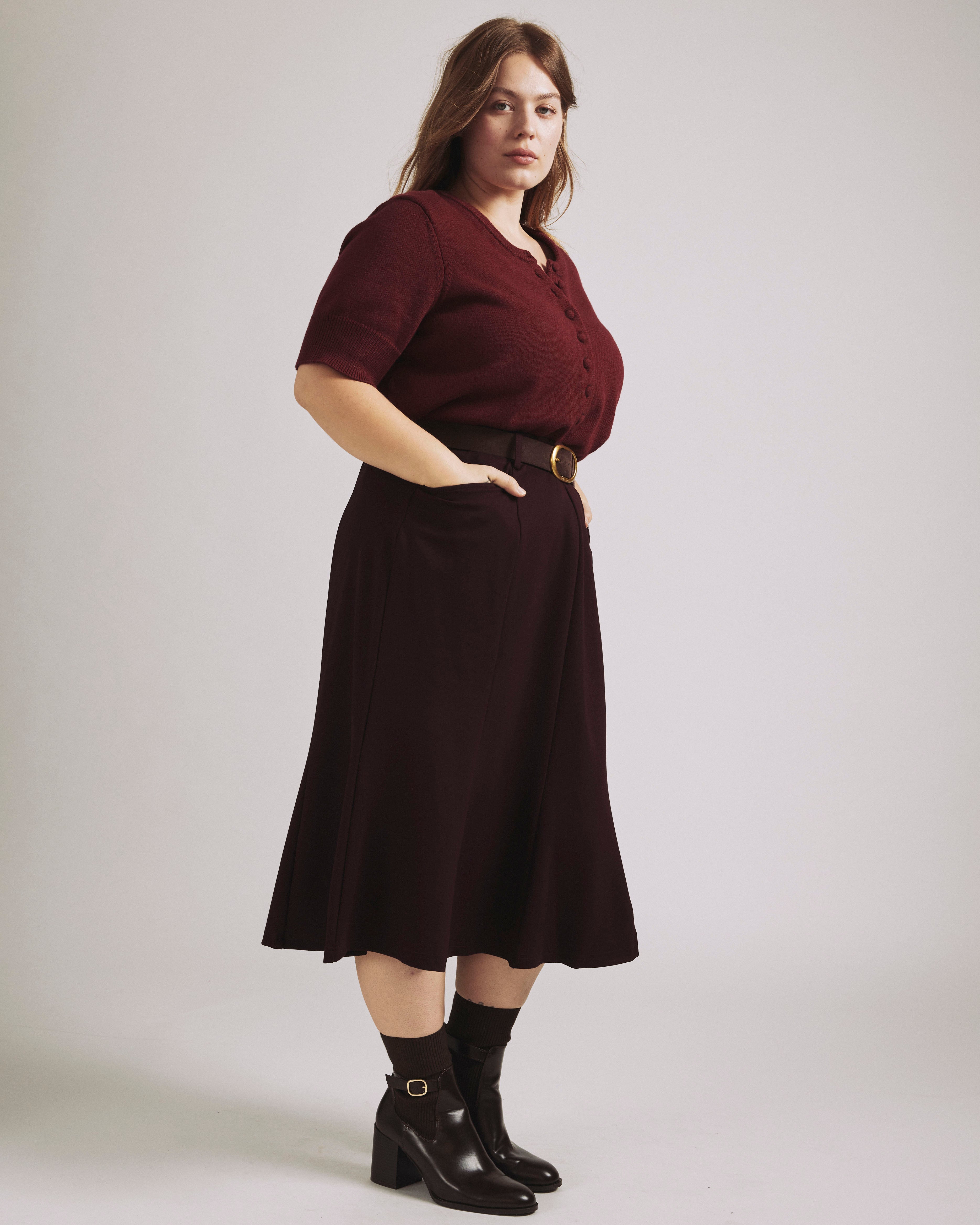 Carla Ponte Skirt - Black Cherry