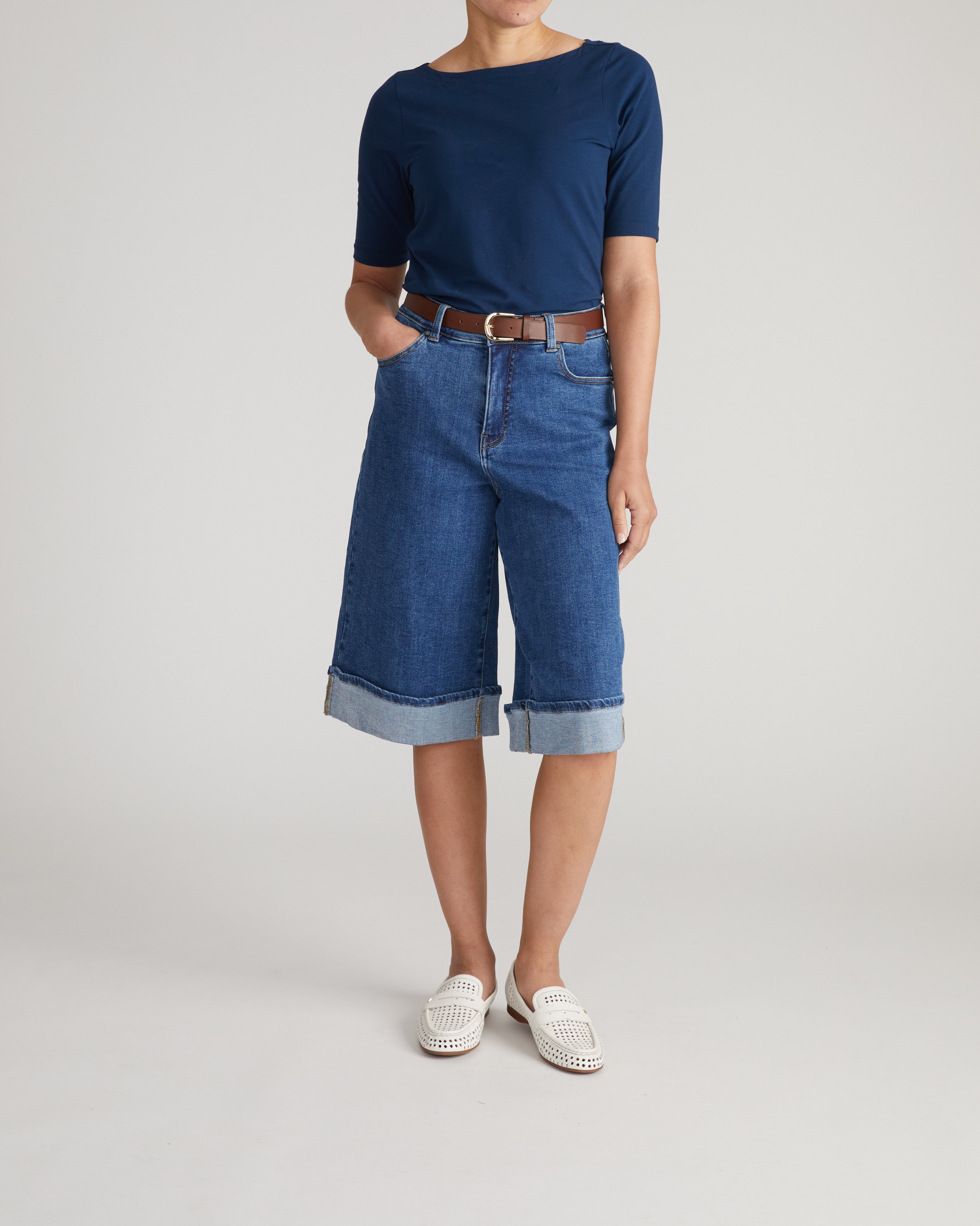 Bella Boatneck Tee - Pageant Blue