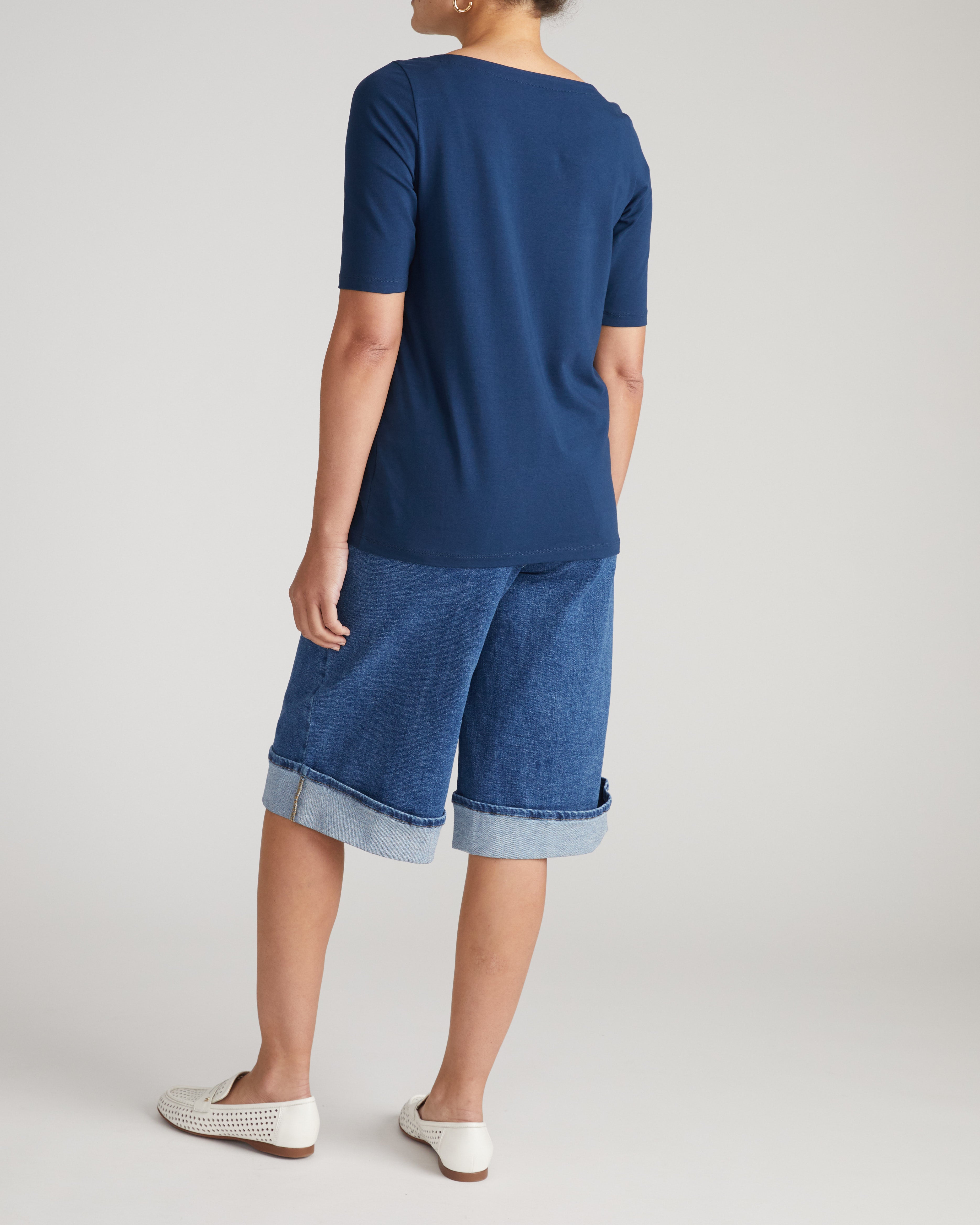 Bella Boatneck Tee - Pageant Blue