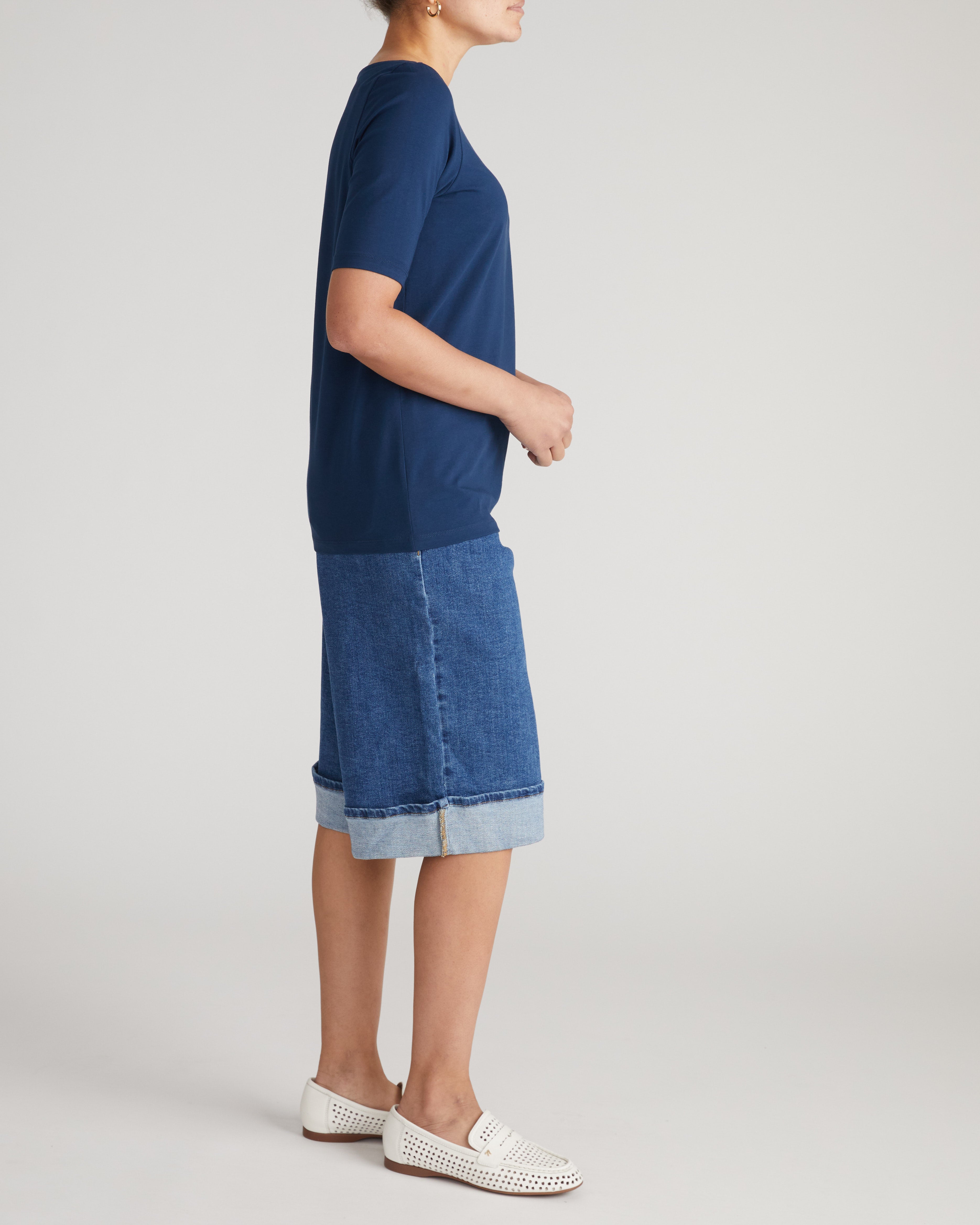 Bella Boatneck Tee - Pageant Blue