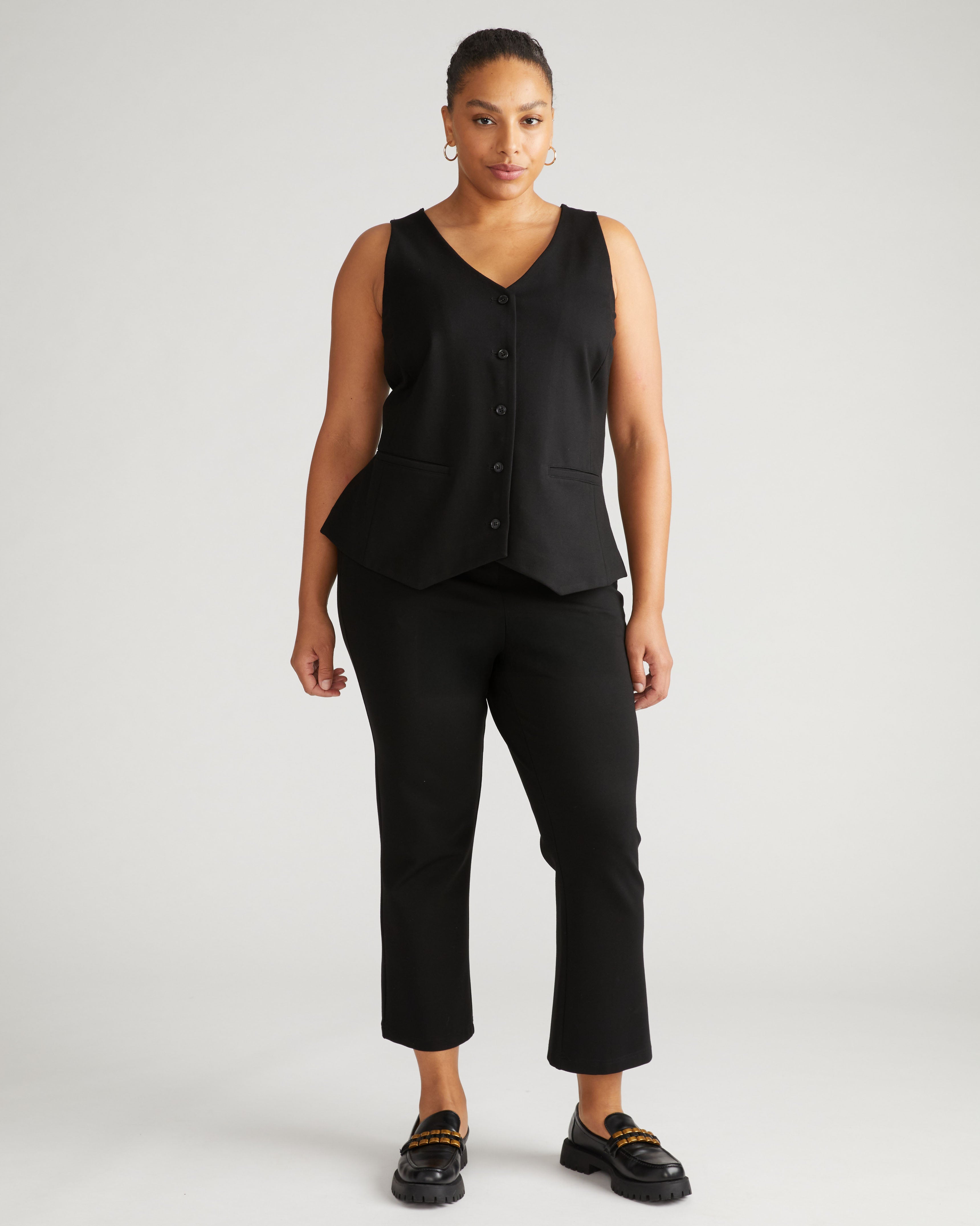 Amaya Ponte Kick Flare Pants - Black