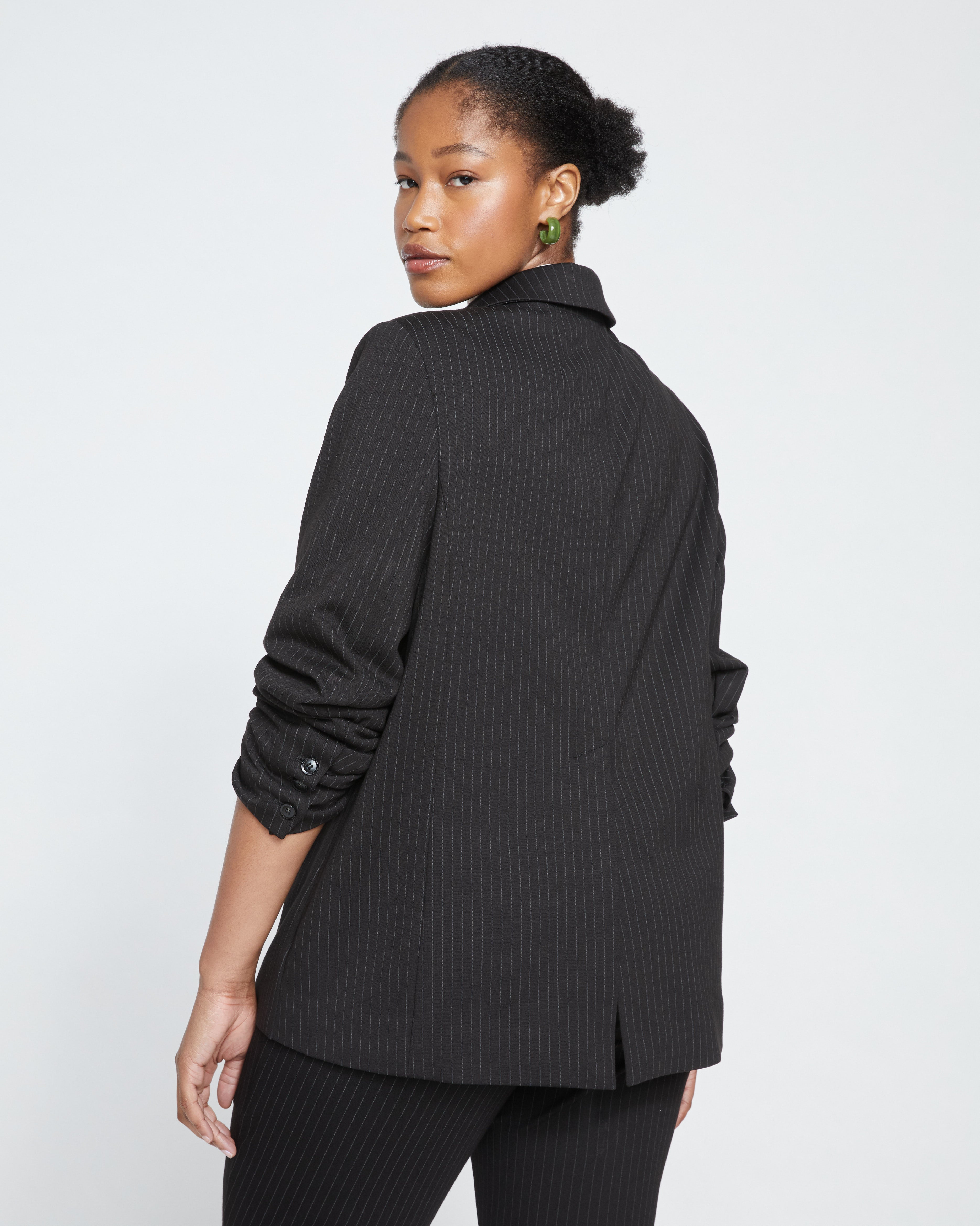 Beas Ponte Blazer - Slate Pinstripe