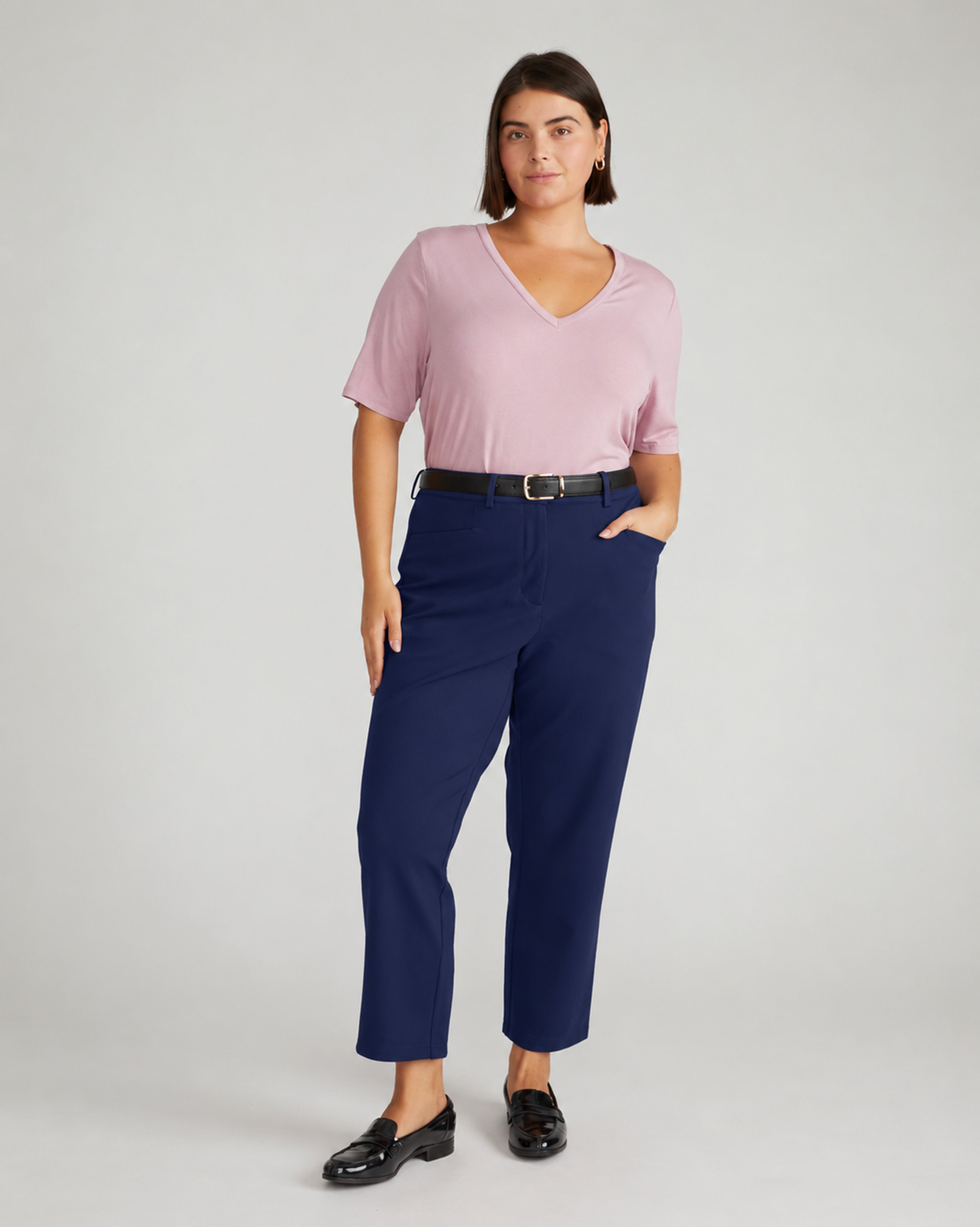 Cigarette Ponte Pants - Navy